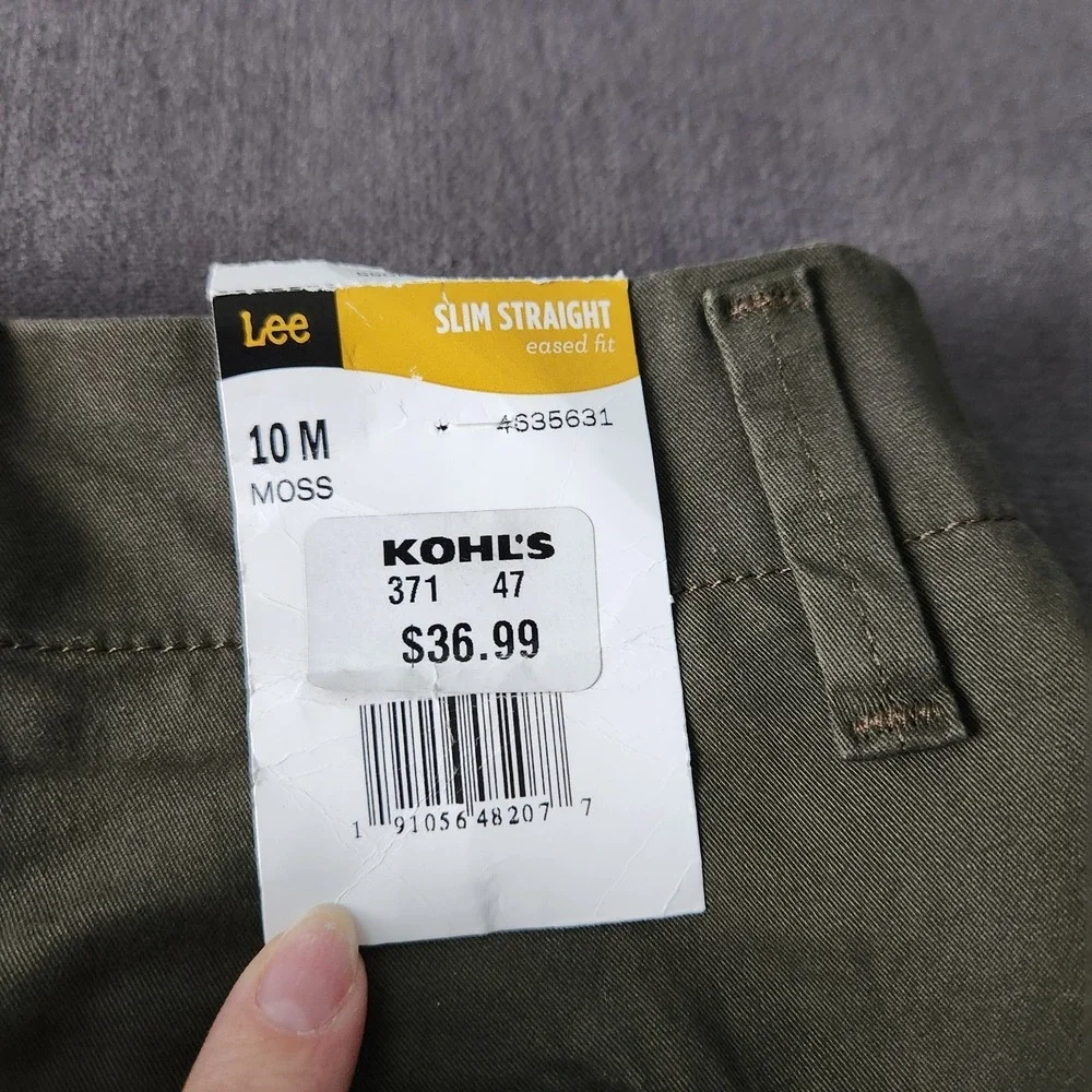 Lee Jeans Women Size 10 Medium Slim Straight‎ Jean Green Pants NWTs